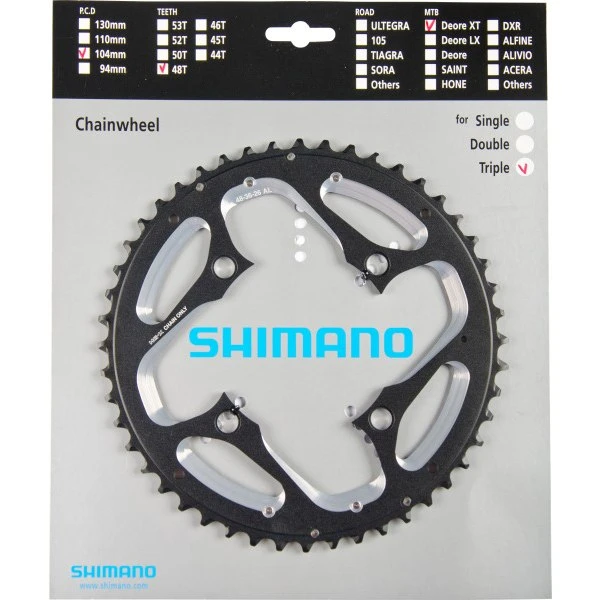 Shimano Deore XT FC-T780 / FC-T781 Kettingblad 4-Arm - 3x10-Voudig - Zwart 4 Shimano Deore XT FC-T780 / FC-T781 Kettingblad 4-Arm - 3x10-Voudig - Zwart - Afbeelding 2