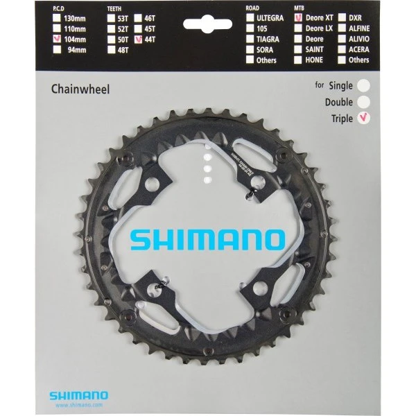 Shimano Deore XT FC-T780 / FC-T781 Kettingblad 4-Arm - 3x10-Voudig - Zwart 6 Shimano Deore XT FC-T780 / FC-T781 Kettingblad 4-Arm - 3x10-Voudig - Zwart - Afbeelding 4