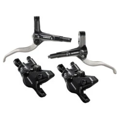 Shimano BL-MT401 + BR-MT410 Hydraulische Schijfrem - J-Kit - Set Vooraan + Achter - Zwart / Zilver