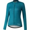 Shimano Kaede Printed Dames Fietsshirt Met Lange Mouwen - Sea Green