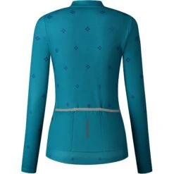 Shimano Kaede Printed Dames Fietsshirt Met Lange Mouwen - Sea Green -Shimano shimano kaede printed womens long sleeves jersey sea green 2 1285634