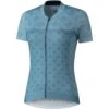 Shimano Sagami Dames MTB Fietsshirt Met Rits - Aqua Blue