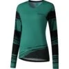 Shimano Saiko Dames Fietsshirt Met Lange Mouwen - Green -Shimano shimano saiko mtb damen langarmtrikot 3 1150874