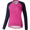 Shimano Saiko Warm Dames MTB Fietsshirt Met Lange Mouwen - Magenta